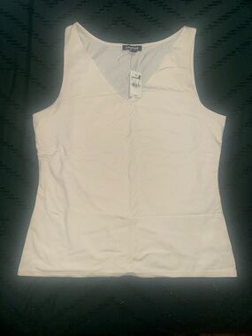 Express Cream V-Neck Tank